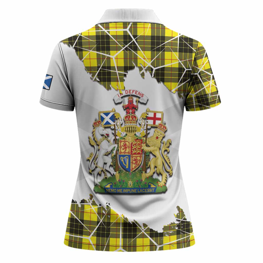 MacLeod (McLeod) Tartan Women Polo Shirt with Family Crest and Lion Rampant Grunge Style