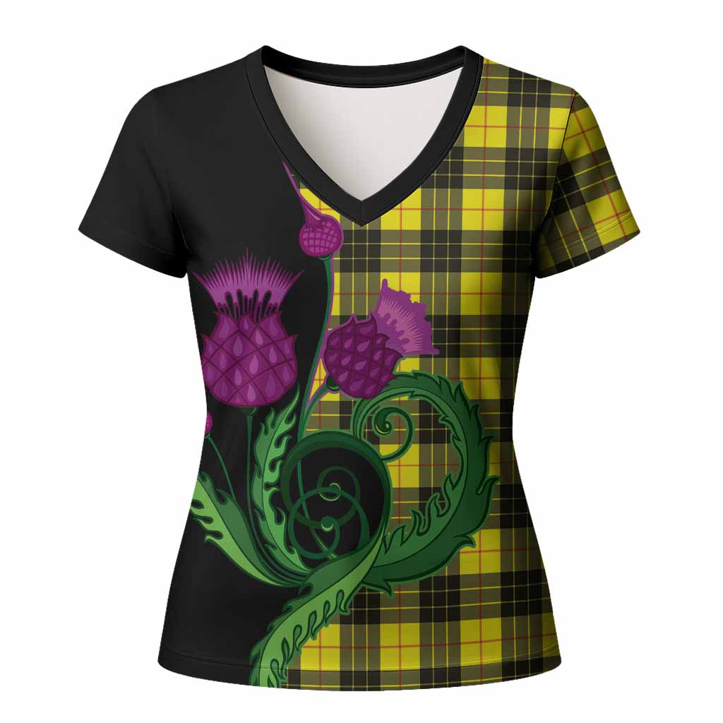 MacLeod (McLeod) Tartan Women T shirt Traditional Scottish Thistle