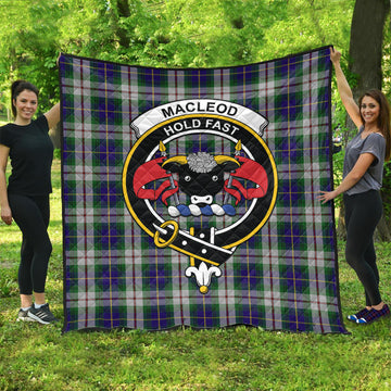 MacLeod Of Californian Tartan Quilt with Family Crest