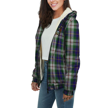 MacLeod Of Californian Tartan Sherpa Hoodie with Family Crest