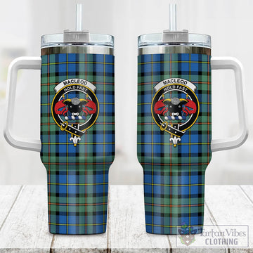 MacLeod of Harris Ancient Tartan and Family Crest Tumbler with Handle