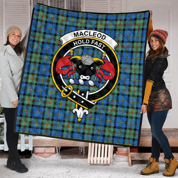 MacLeod of Harris Ancient Tartan Quilt with Family Crest
