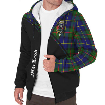 MacLeod of Harris Modern Tartan Sherpa Hoodie with Family Crest Curve Style