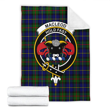 MacLeod of Harris Modern Tartan Blanket with Family Crest