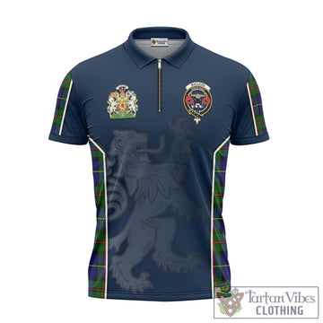 MacLeod of Harris Modern Tartan Zipper Polo Shirt with Family Crest and Lion Rampant Vibes Sport Style