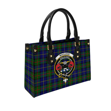 MacLeod of Harris Modern Tartan Leather Bag with Family Crest