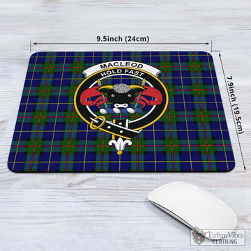 MacLeod of Harris Modern Tartan Mouse Pad with Family Crest