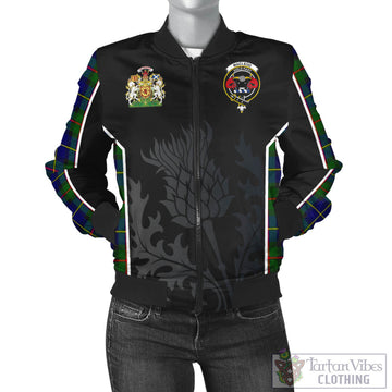 MacLeod of Harris Modern Tartan Bomber Jacket with Family Crest and Scottish Thistle Vibes Sport Style