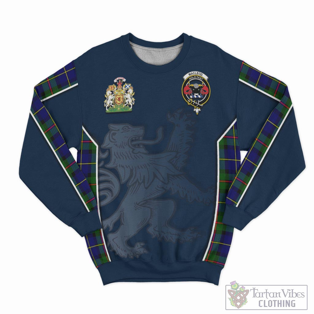 Tartan Vibes Clothing MacLeod of Harris Modern Tartan Sweater with Family Crest and Lion Rampant Vibes Sport Style