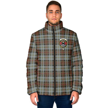 MacLeod of Harris Weathered Tartan Padded Jacket with Family Crest