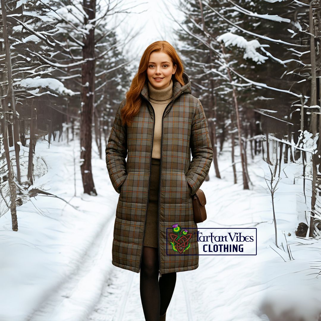 MacLeod (McLeod) Tartan Long Down Jacket (MacLeod of Harris Weathered Tartan)