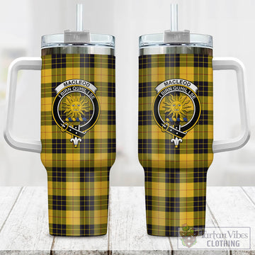 MacLeod of Lewis Ancient Tartan and Family Crest Tumbler with Handle