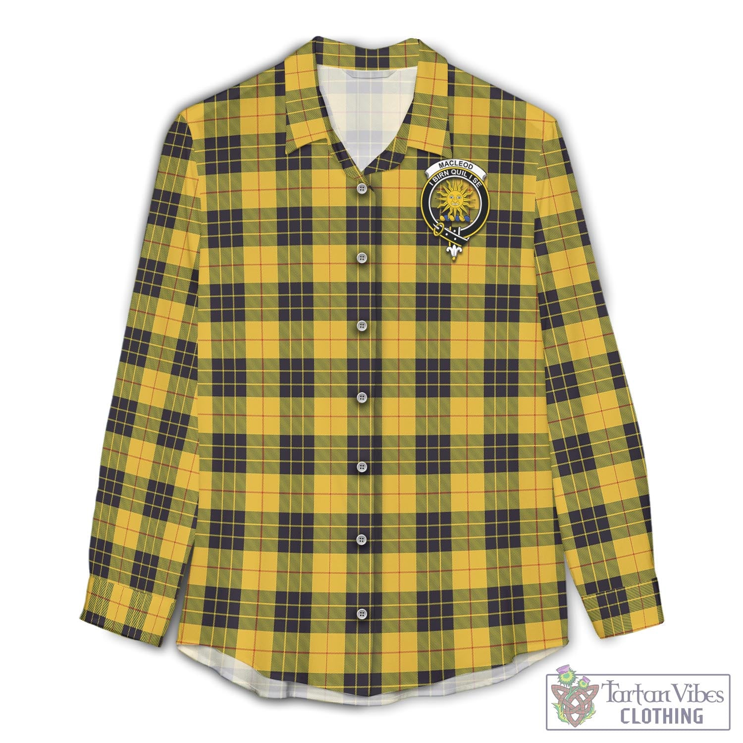 Tartan Vibes Clothing MacLeod of Lewis Ancient Tartan Womens Casual Shirt with Family Crest