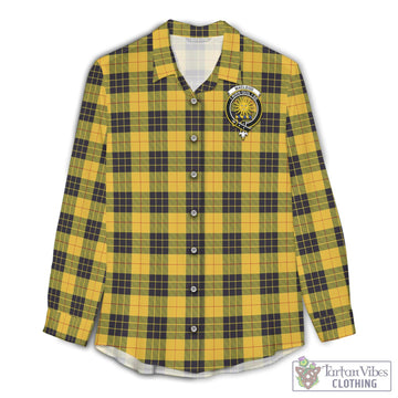 MacLeod of Lewis Ancient Tartan Womens Casual Shirt with Family Crest