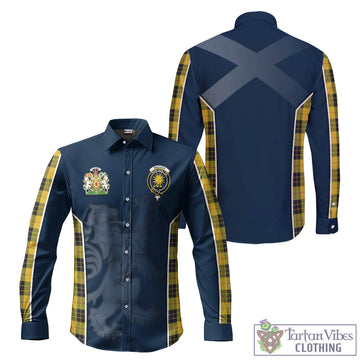 MacLeod of Lewis Ancient Tartan Long Sleeve Button Up Shirt with Family Crest and Lion Rampant Vibes Sport Style