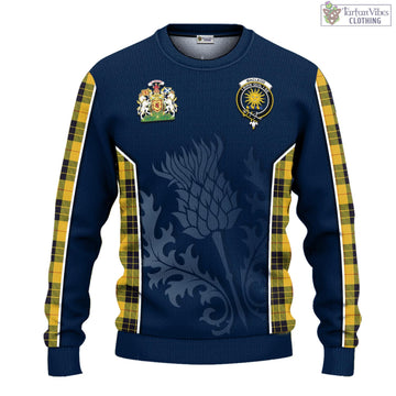 MacLeod of Lewis Ancient Tartan Knitted Sweatshirt with Family Crest and Scottish Thistle Vibes Sport Style