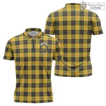 MacLeod of Lewis Ancient Tartan Zipper Polo Shirt with Family Crest