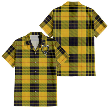 MacLeod of Lewis Ancient Tartan Short Sleeve Button Down Shirt with Family Crest