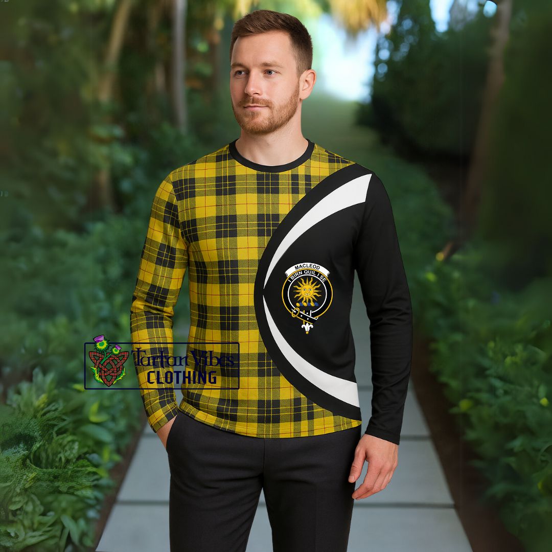 MacLeod of Lewis Ancient Tartan Long Sleeve T-Shirt with Family Crest Circle Style