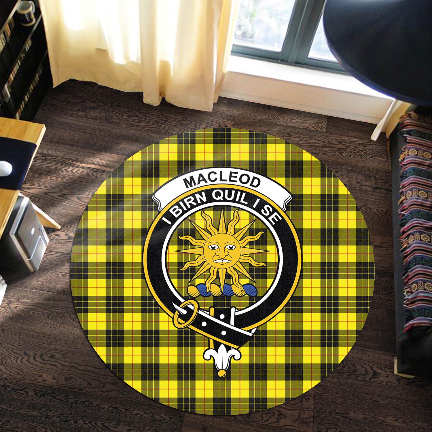 macleod-of-lewis-modern-tartan-round-rug-with-family-crest