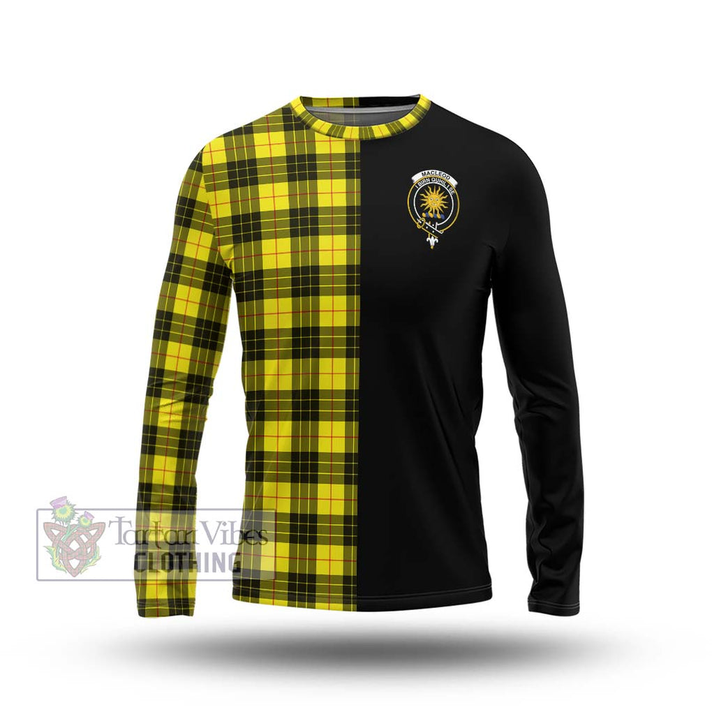 MacLeod (McLeod) Tartan Long Sleeve T-Shirt with Family Crest and Half Of Me Style Unisex - Tartanvibesclothing Shop