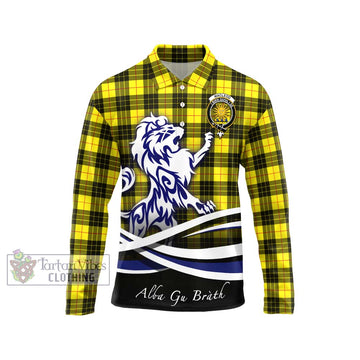 MacLeod (McLeod) Tartan Long Sleeve Polo Shirt with Alba Gu Brath Regal Lion Emblem Unisex - Tartanvibesclothing Shop