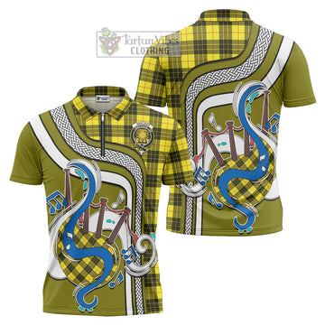 MacLeod (McLeod) Tartan Zipper Polo Shirt with Epic Bagpipe Style