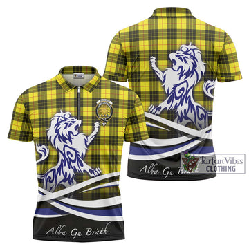 MacLeod (McLeod) Tartan Zipper Polo Shirt with Alba Gu Brath Regal Lion Emblem