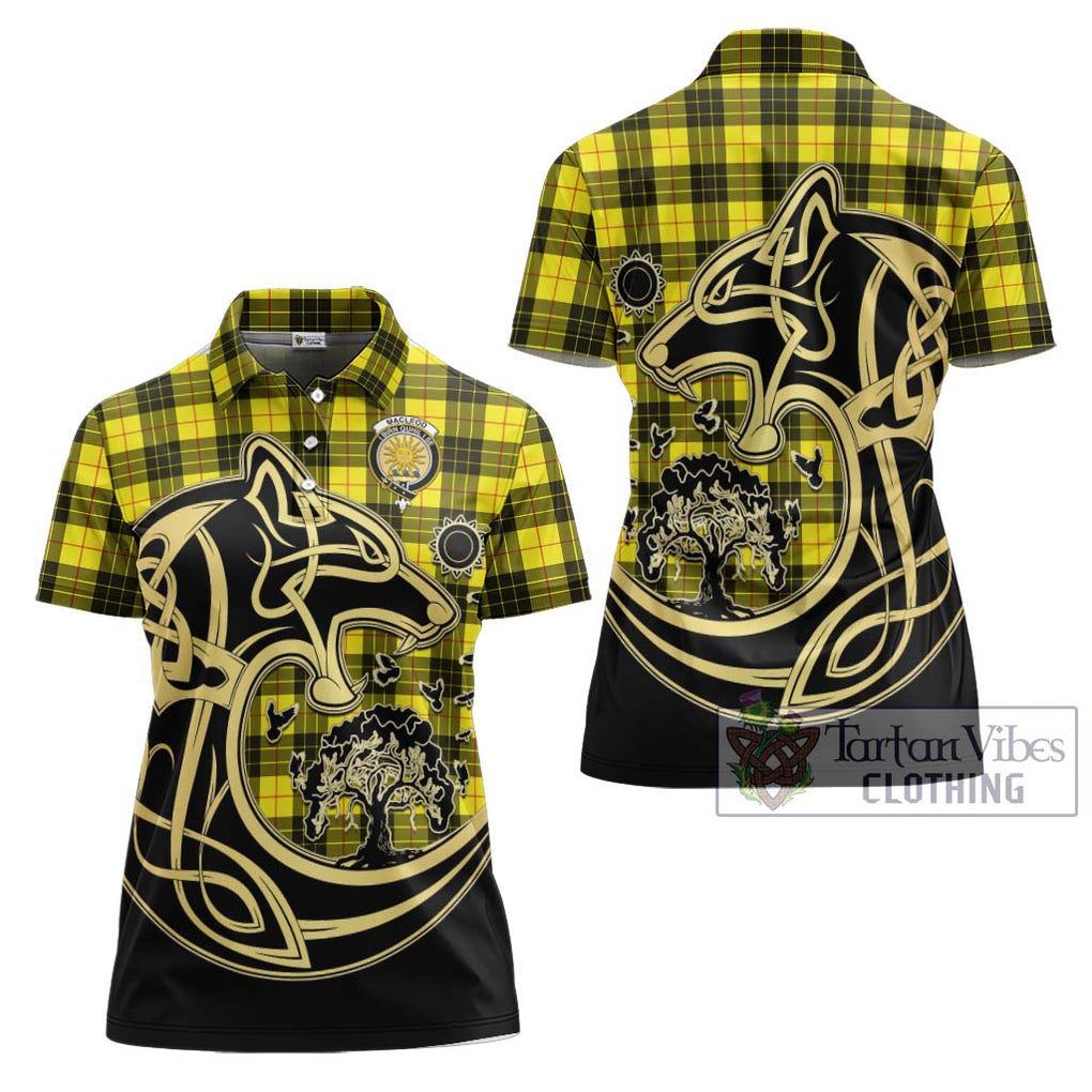MacLeod (McLeod) Tartan Women's Polo Shirt with Family Crest Celtic Wolf Style Women - Tartanvibesclothing Shop