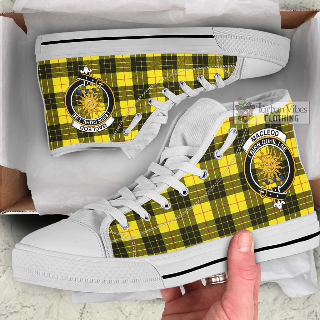 Tartan Vibes Clothing MacLeod of Lewis Modern Tartan High Top Shoes with Family Crest