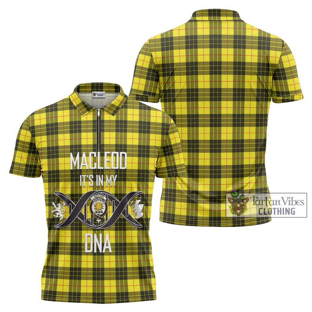MacLeod (McLeod) Tartan Zipper Polo Shirt with Family Crest DNA In Me Style Unisex - Tartanvibesclothing Shop