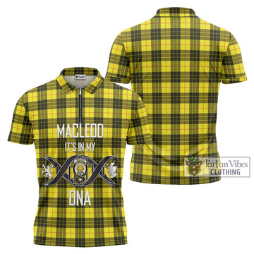 MacLeod (McLeod) Tartan Zipper Polo Shirt with Family Crest DNA In Me Style