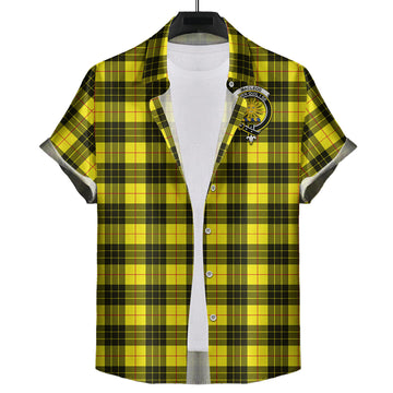 MacLeod of Lewis Modern Tartan Short Sleeve Button Down Shirt with Family Crest