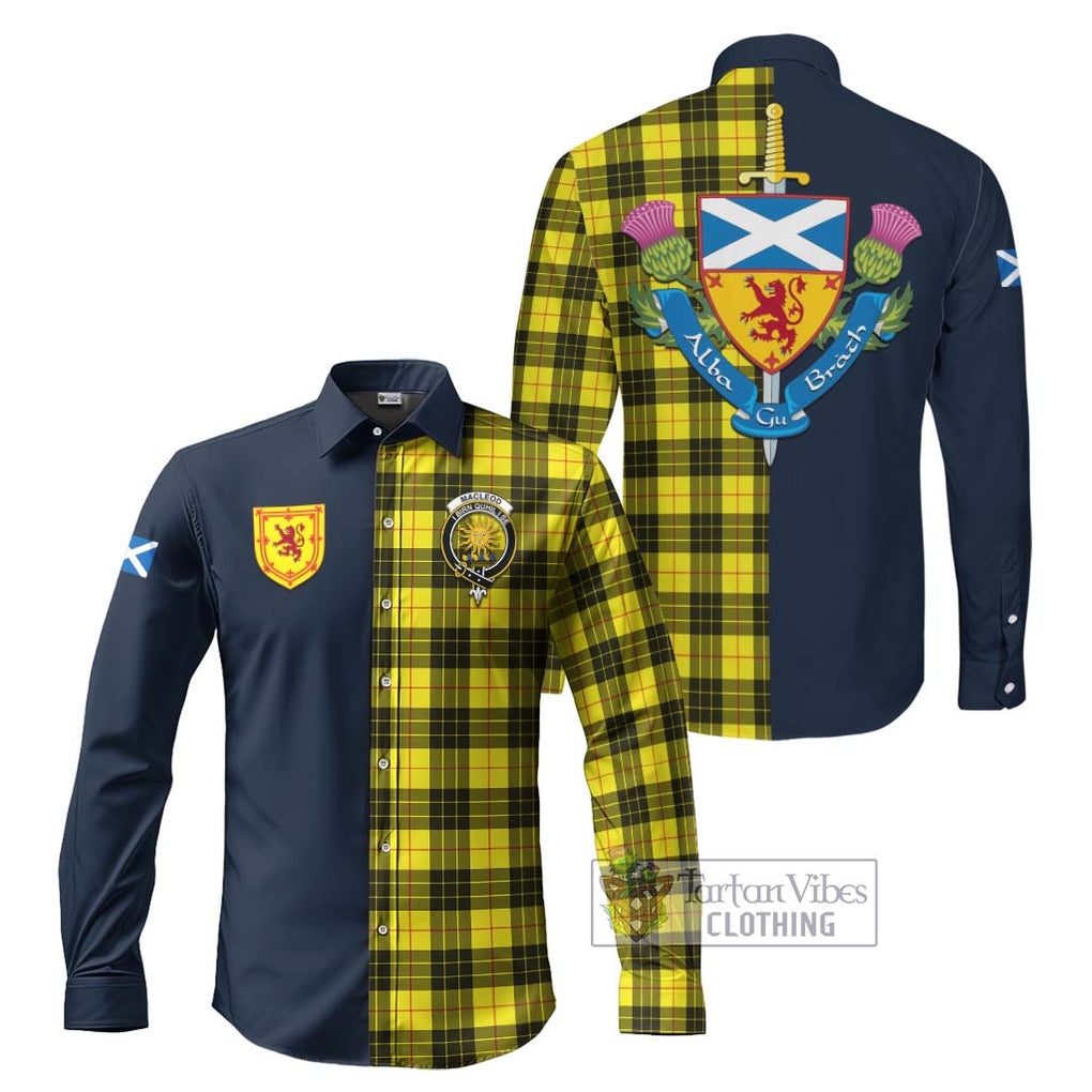 Tartan Vibes Clothing MacLeod of Lewis Modern Tartan Long Sleeve Button Shirt with Scottish Lion Royal Arm Half Style