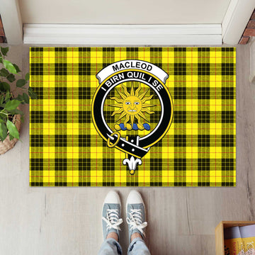 MacLeod (McLeod) Tartan Rubber Doormat with Family Crest