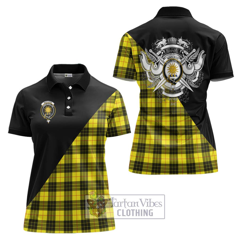 MacLeod (McLeod) Tartan Women's Polo Shirt with Family Crest and Military Logo Style Women - Tartanvibesclothing Shop