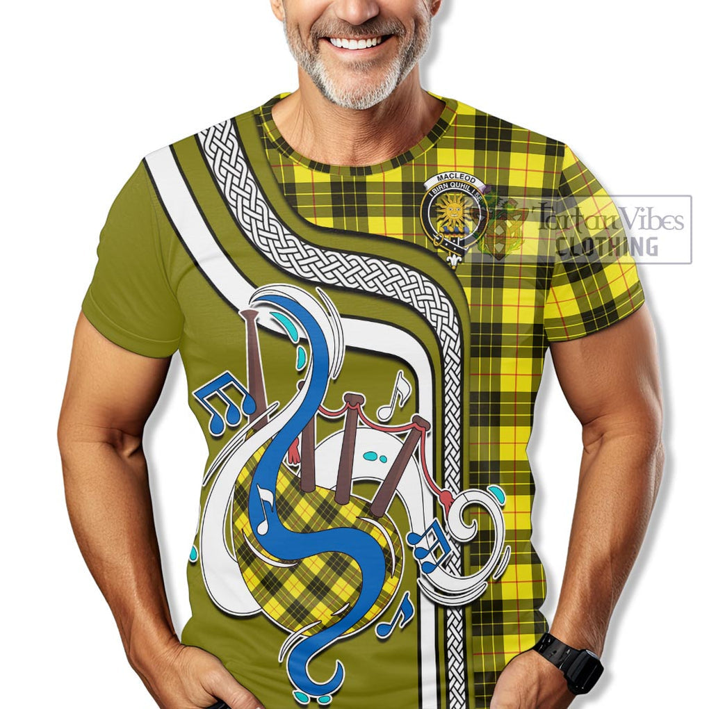 MacLeod (McLeod) Tartan T-Shirt with Epic Bagpipe Style Kid's Shirt - Tartanvibesclothing Shop