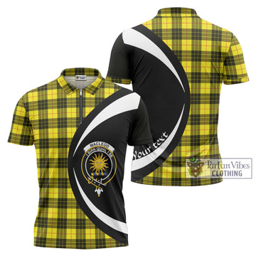 MacLeod (McLeod) Tartan Zipper Polo Shirt with Family Crest Circle Style