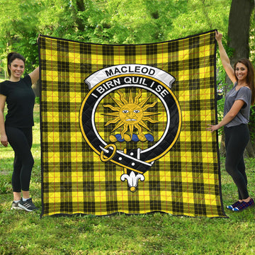 MacLeod of Lewis Modern Tartan Quilt with Family Crest
