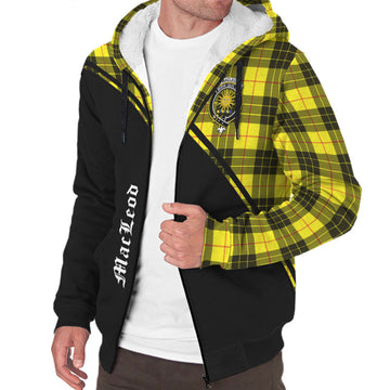 MacLeod of Lewis Modern Tartan Sherpa Hoodie with Family Crest Curve Style