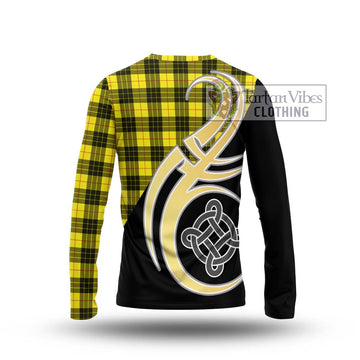 MacLeod (McLeod) Tartan Long Sleeve T-Shirt with Family Crest and Celtic Symbol Style - Tartan Vibes Clothing