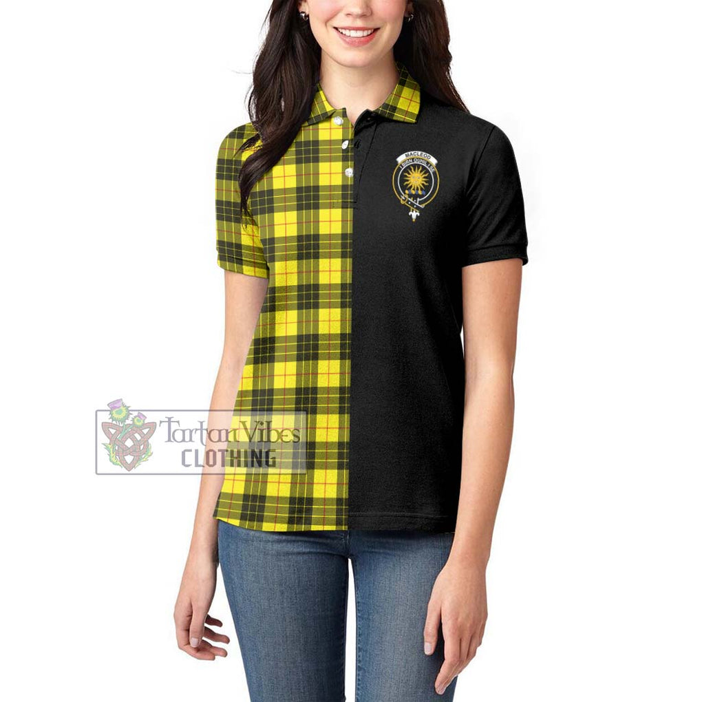 MacLeod (McLeod) Tartan Women's Polo Shirt with Family Crest and Half Of Me Style - Tartanvibesclothing Shop