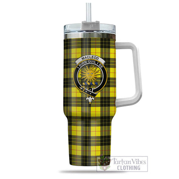 MacLeod of Lewis Modern Tartan and Family Crest Tumbler with Handle