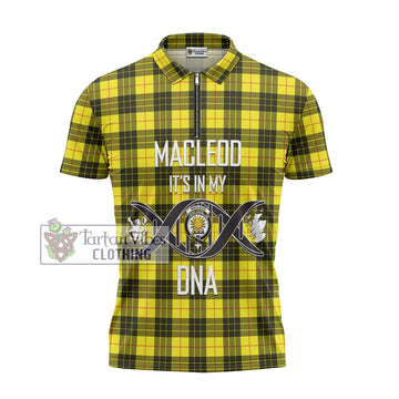 MacLeod (McLeod) Tartan Zipper Polo Shirt with Family Crest DNA In Me Style