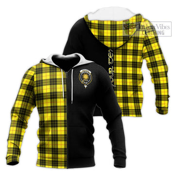 MacLeod (McLeod) Tartan Knitted Hoodie with Family Crest and Half Of Me Style Unisex Knitted Zip Hoodie - Tartanvibesclothing Shop