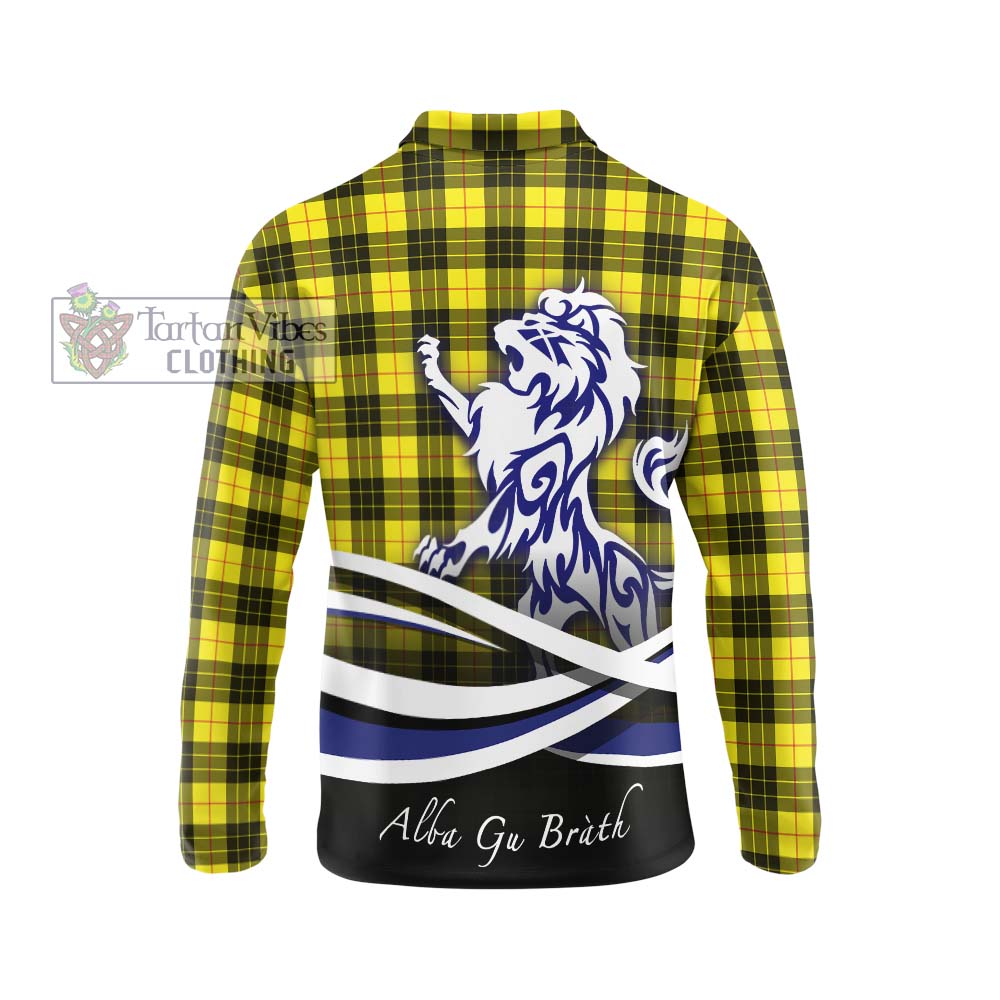 MacLeod (McLeod) Tartan Long Sleeve Polo Shirt with Alba Gu Brath Regal Lion Emblem - Tartanvibesclothing Shop
