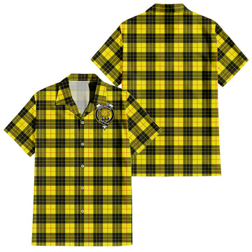 MacLeod of Lewis Modern Tartan Short Sleeve Button Down Shirt with Family Crest