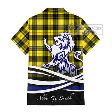 MacLeod (McLeod) Tartan Short Sleeve Button Shirt with Alba Gu Brath Regal Lion Emblem - Tartanvibesclothing Shop