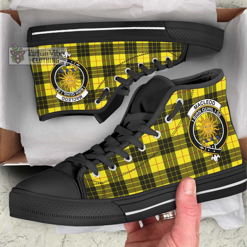 Tartan Vibes Clothing MacLeod of Lewis Modern Tartan High Top Shoes with Family Crest