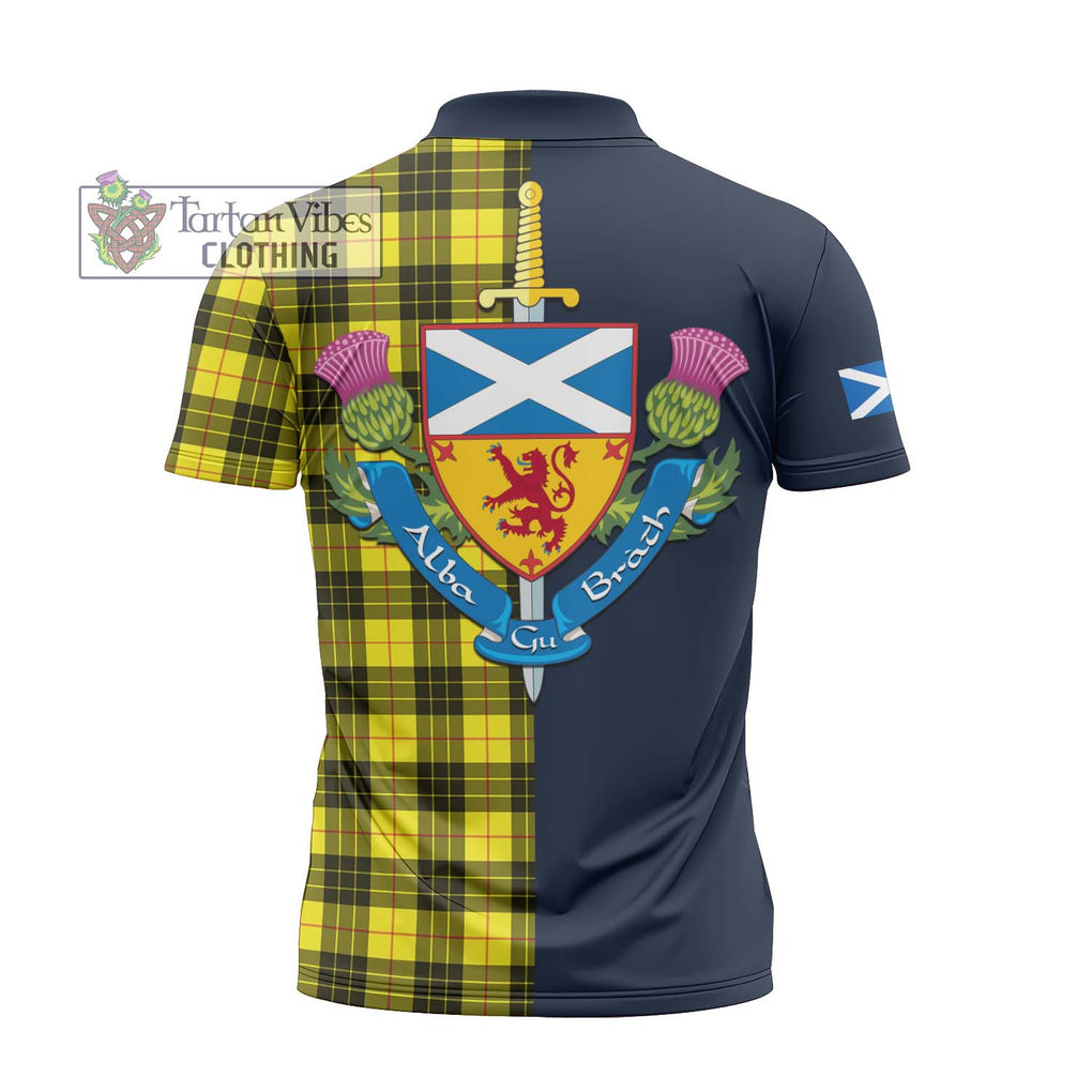 Tartan Vibes Clothing MacLeod of Lewis Modern Tartan Zipper Polo Shirt with Scottish Lion Royal Arm Half Style